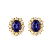 Orecchini - 18 carati Oro giallo - 3.44ct. tw. Tanzanite - Diamante