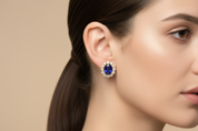 Orecchini - 18 carati Oro giallo - 3.44ct. tw. Tanzanite - Diamante