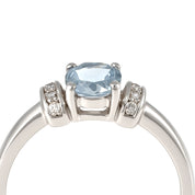 Anello - 18 carati Oro bianco - 1.39ct. tw. Acquamarina - Diamante