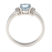 Anello - 18 carati Oro bianco - 1.39ct. tw. Acquamarina - Diamante