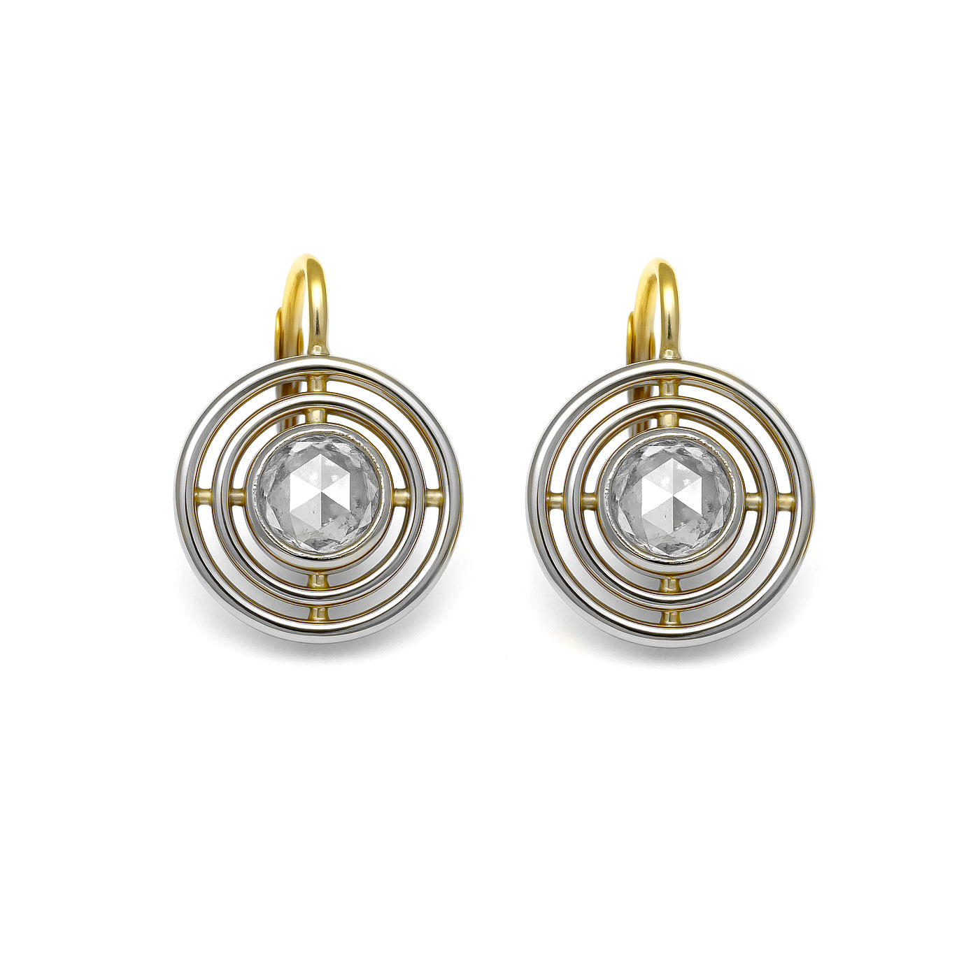 Orecchini - 18 carati Oro giallo, Argento - 1.20ct. tw. Diamante (Naturale)