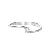Anello - 18 carati Oro bianco - 0.06ct. tw. Diamante (Naturale)