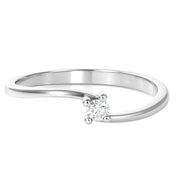 Anello - 18 carati Oro bianco - 0.06ct. tw. Diamante (Naturale)