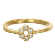 Anello - 18 carati Oro giallo - 0.03ct. tw. Diamante (Naturale)