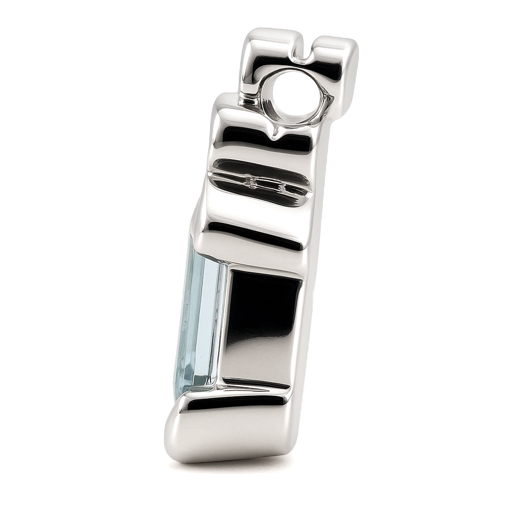 Ciondolo - 18 carati Oro bianco - 1.20ct. tw. Acquamarina - Diamante