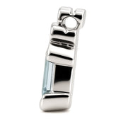 Ciondolo - 18 carati Oro bianco - 1.20ct. tw. Acquamarina - Diamante