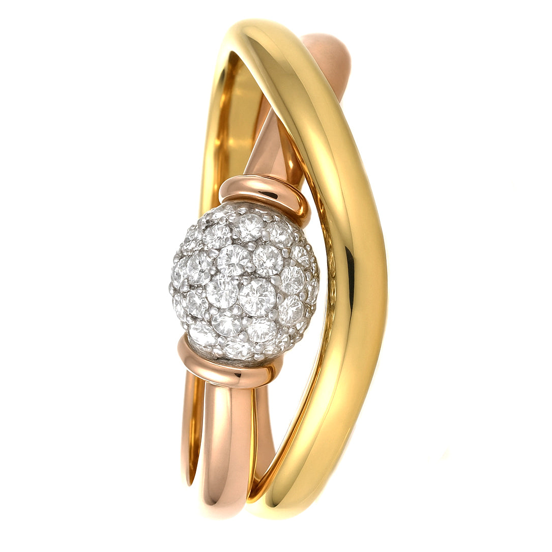 Anello - 18 carati Oro bianco, Oro giallo, Oro rosa - 0.22ct. tw. Diamante (Naturale)