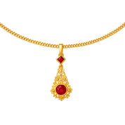 Collana con ciondolo - 18 carati Oro giallo - 0.45ct. tw. Rubino