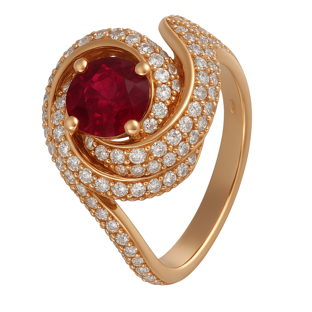 Anello - 18 carati Oro rosa - 2.66ct. tw. Rubino - Diamante