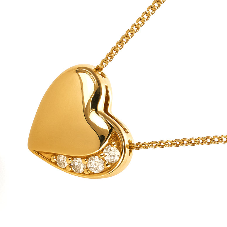 Collana con ciondolo - 18 carati Oro giallo - 0.06ct. tw. Diamante (Naturale)