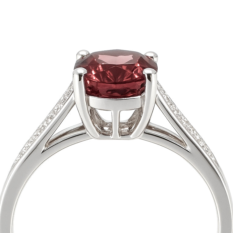 Anello - 18 carati Oro bianco - 2.73ct. tw. Tormalina - Diamante