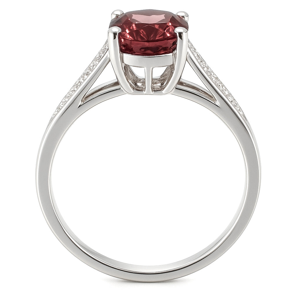 Anello - 18 carati Oro bianco - 2.73ct. tw. Tormalina - Diamante