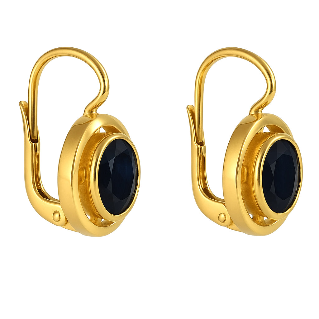 Orecchini - 18 carati Oro giallo - 1.00ct. tw. Zaffiro