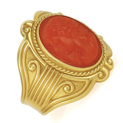 Anello - 18 carati Oro giallo Corallo