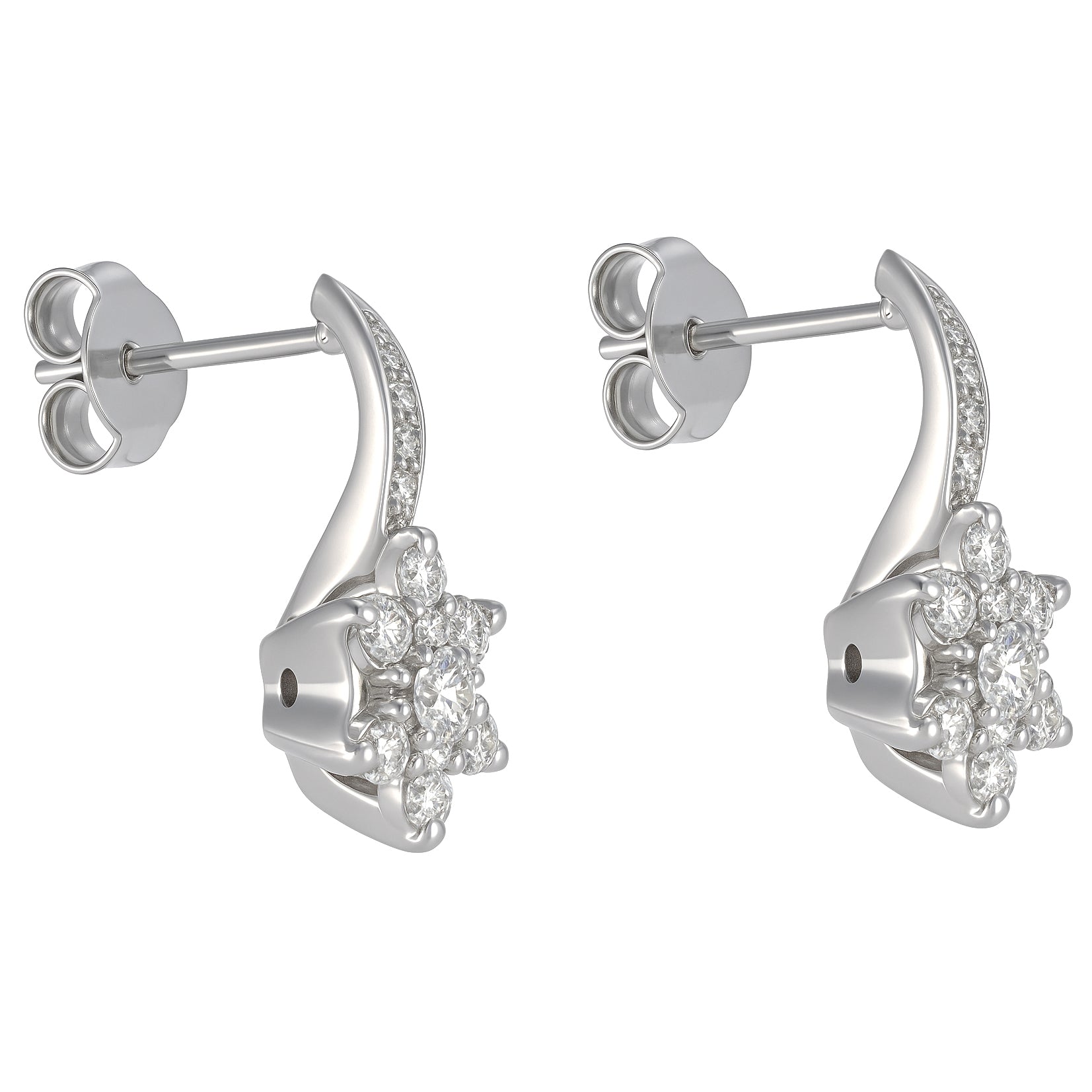 Orecchini - 18 carati Oro bianco - 0.72ct. tw. Diamante (Naturale)