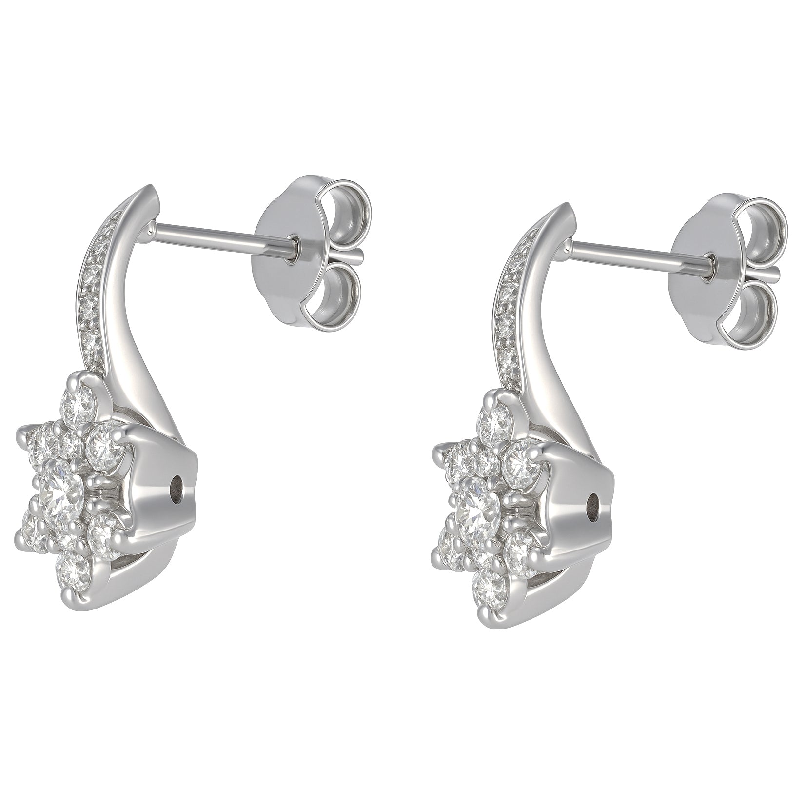 Orecchini - 18 carati Oro bianco - 0.72ct. tw. Diamante (Naturale)