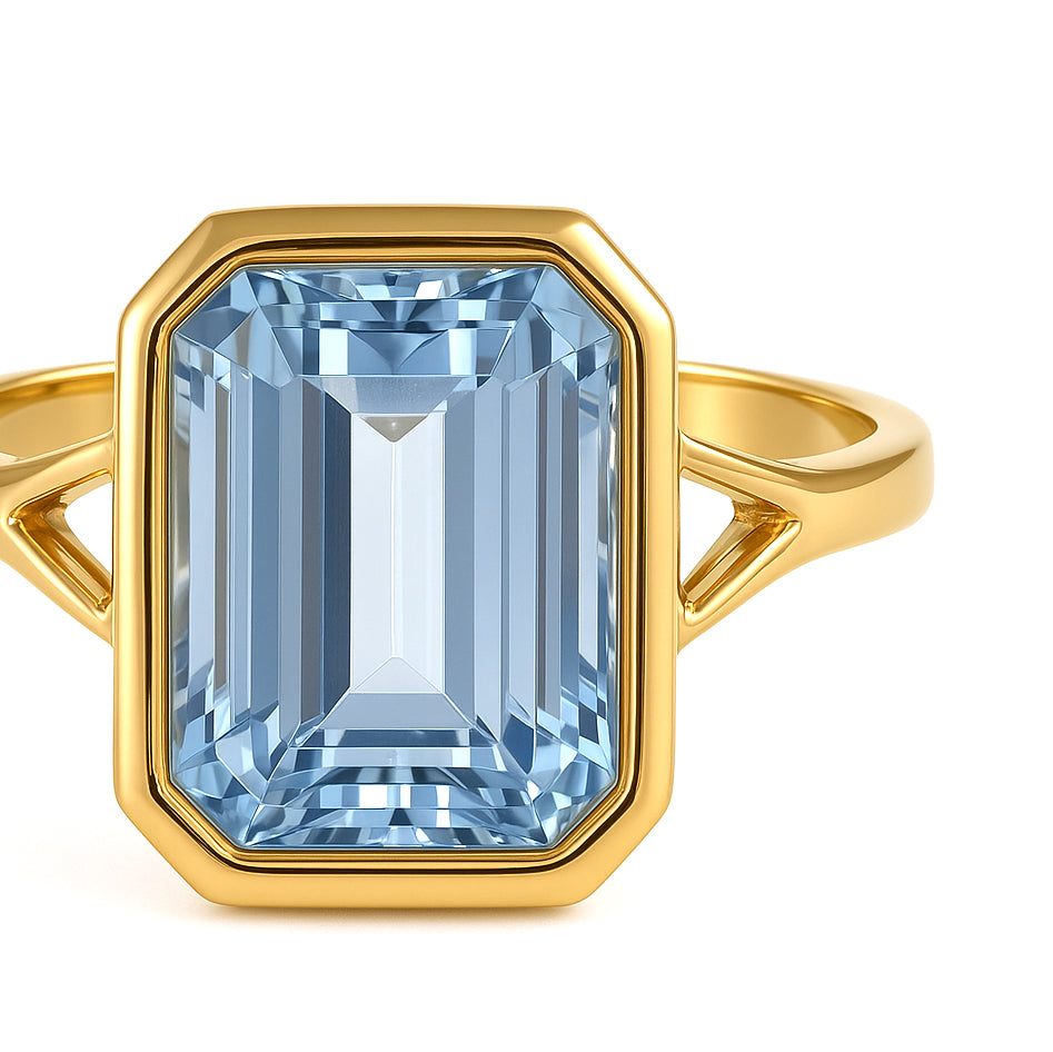 Anello - 18 carati Oro giallo - 3.60ct. tw. Topazio