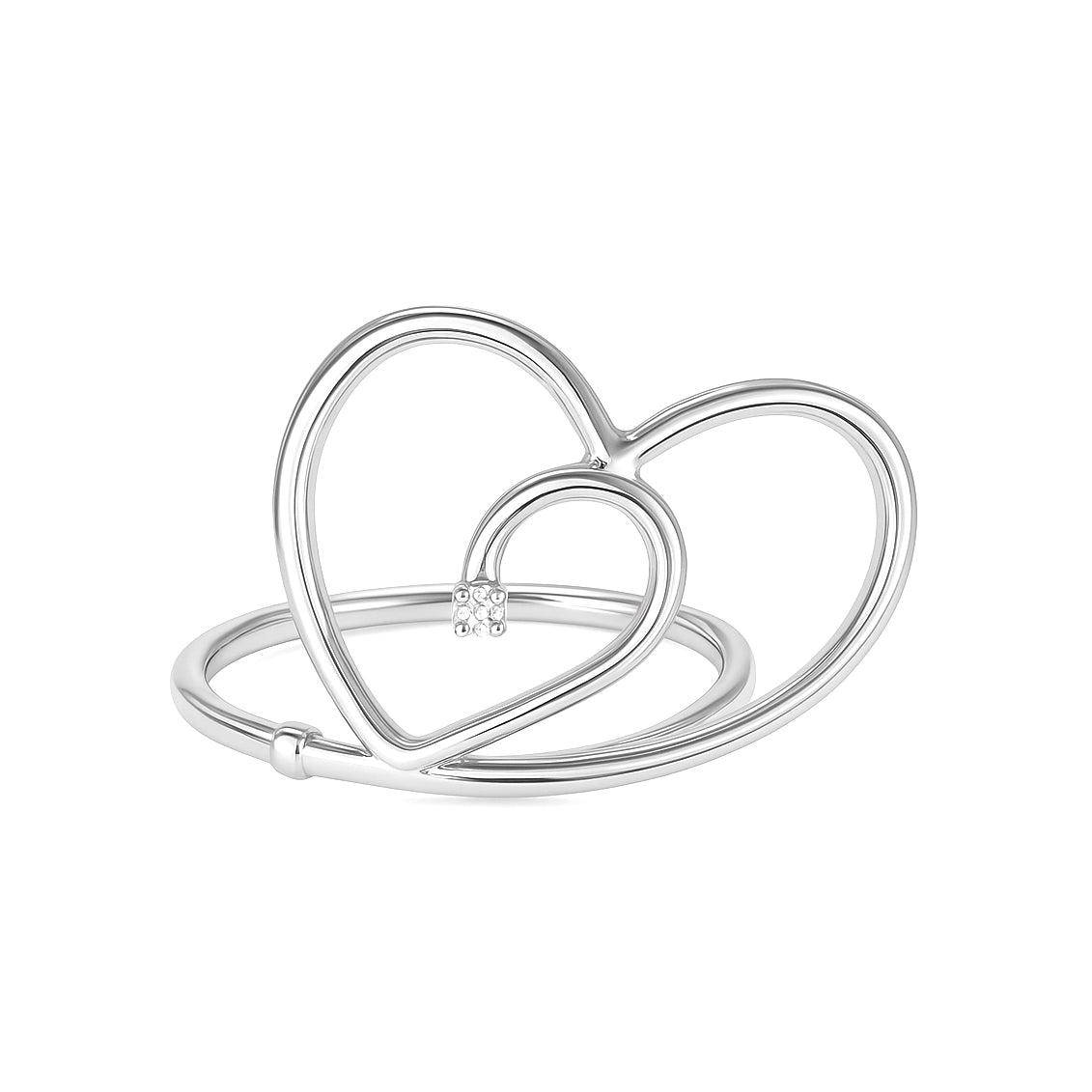 Anello - 18 carati Oro bianco - 0.01ct. tw. Diamante (Naturale)