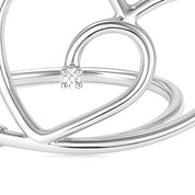 Anello - 18 carati Oro bianco - 0.01ct. tw. Diamante (Naturale)