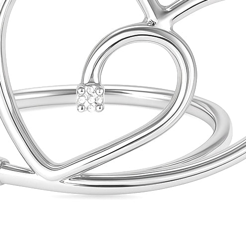 Anello - 18 carati Oro bianco - 0.01ct. tw. Diamante (Naturale)