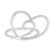 Anello - 18 carati Oro bianco - 0.01ct. tw. Diamante (Naturale)