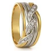 Anello - 18 carati Oro bianco, Oro giallo - 0.09ct. tw. Diamante (Naturale)