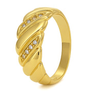 Anello - 18 carati Oro giallo - 0.04ct. tw. Diamante (Naturale)