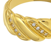 Anello - 18 carati Oro giallo - 0.04ct. tw. Diamante (Naturale)