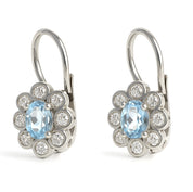 Orecchini - 18 carati Oro bianco - 1.14ct. tw. Acquamarina - Diamante