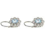 Orecchini - 18 carati Oro bianco - 1.14ct. tw. Acquamarina - Diamante