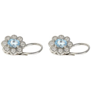 Orecchini - 18 carati Oro bianco - 1.14ct. tw. Acquamarina - Diamante