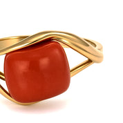Anello - 18 carati Oro giallo Corallo