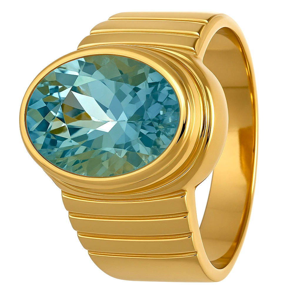 Anello - 18 carati Oro giallo - 5.00ct. tw. Topazio