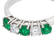 Anello - 18 carati Oro bianco - 0.50ct. tw. Smeraldo - Diamante