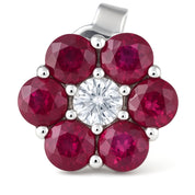 Orecchini - 18 carati Oro bianco - 2.26ct. tw. Rubino - Diamante