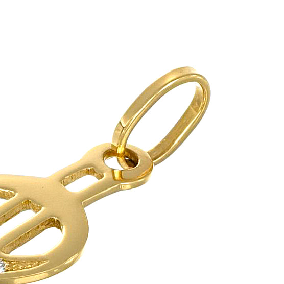 Ciondolo - 18 carati Oro giallo - 0.04ct. tw. Diamante (Naturale)