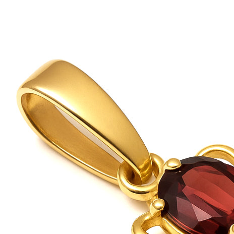 Ciondolo - 18 carati Oro giallo - 3.95ct. tw. Granato