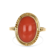Anello - 18 carati Oro giallo Corallo