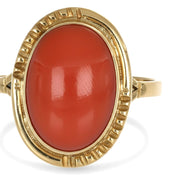 Anello - 18 carati Oro giallo Corallo