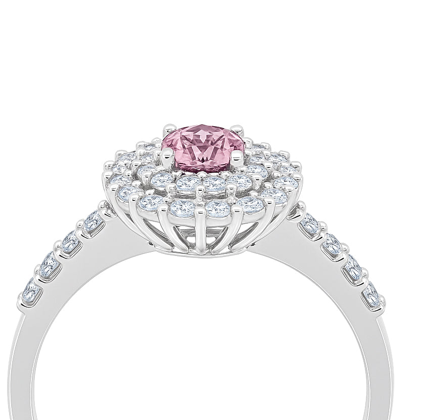 Anello - 18 carati Oro bianco - 0.73ct. tw. Zaffiro - Diamante