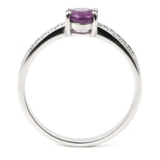 Anello - 18 carati Oro bianco - 0.64ct. tw. Rubino - Diamante