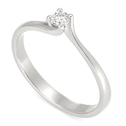 Anello - 18 carati Oro bianco - 0.12ct. tw. Diamante (Naturale)
