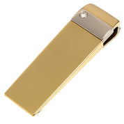 Fermacravatta - 18 carati Oro giallo, Ferma soldi , Oro bianco - 0.03ct. tw. Diamante (Naturale)