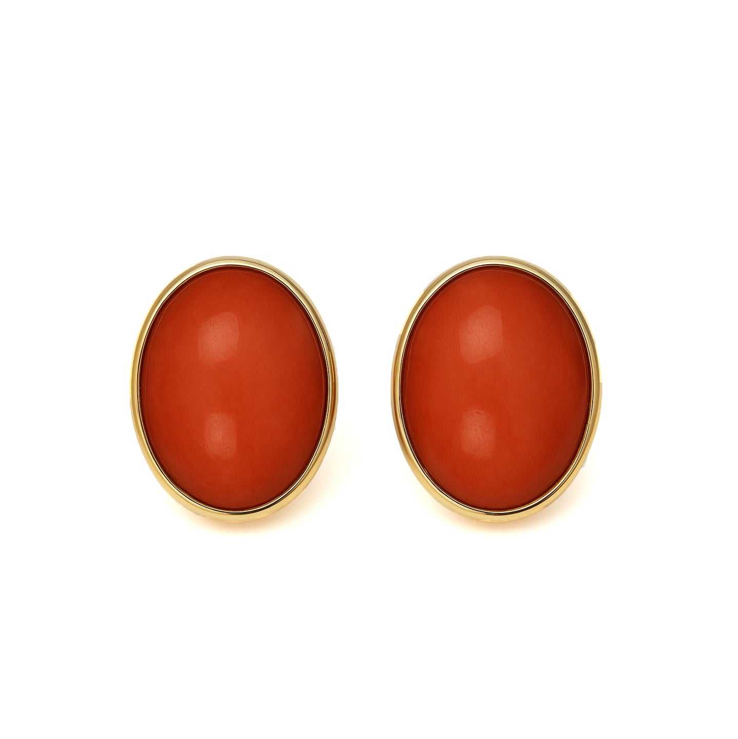 Orecchini - 18 carati Oro giallo - Corallo