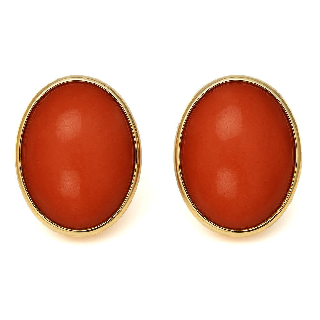 Orecchini - 18 carati Oro giallo - Corallo