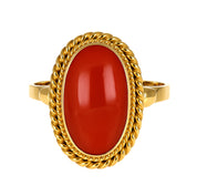 Anello - 18 carati Oro giallo Corallo