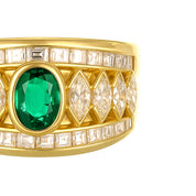 Anello - 18 carati Oro giallo - 2.30ct. tw. Smeraldo - Diamante