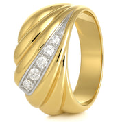 Anello - 18 carati Oro bianco, Oro giallo - 0.10ct. tw. Diamante (Naturale)