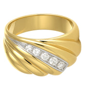 Anello - 18 carati Oro bianco, Oro giallo - 0.10ct. tw. Diamante (Naturale)