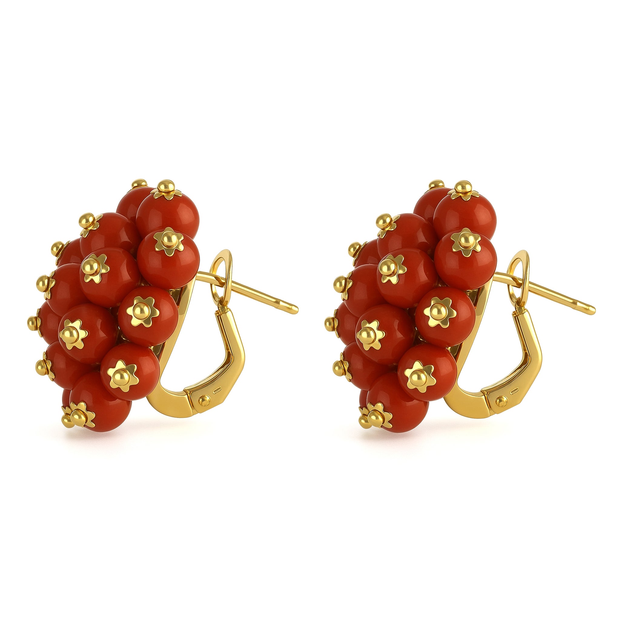 Orecchini - 18 carati Oro giallo - Corallo